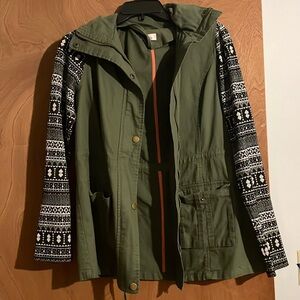 Pixley jacket with knit sleeves